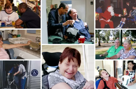 A collage of images over a 35 year range of Lighthouse Disability clients.